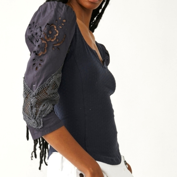 Free People Brunch Date Top in Metal Stiletto - Picture 8 of 15